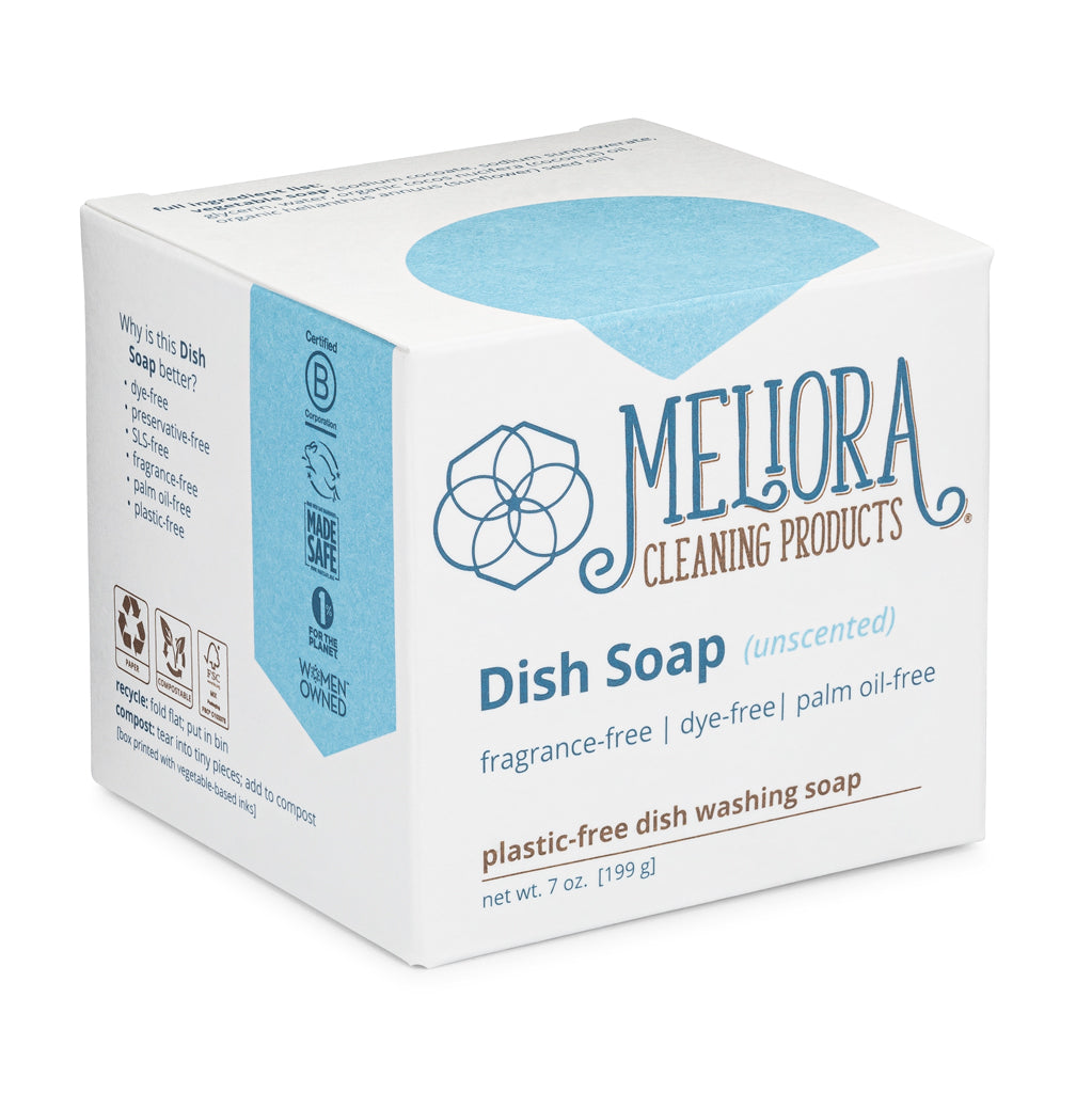 Meliora Plastic-Free Dish Soap Bar, Unscented