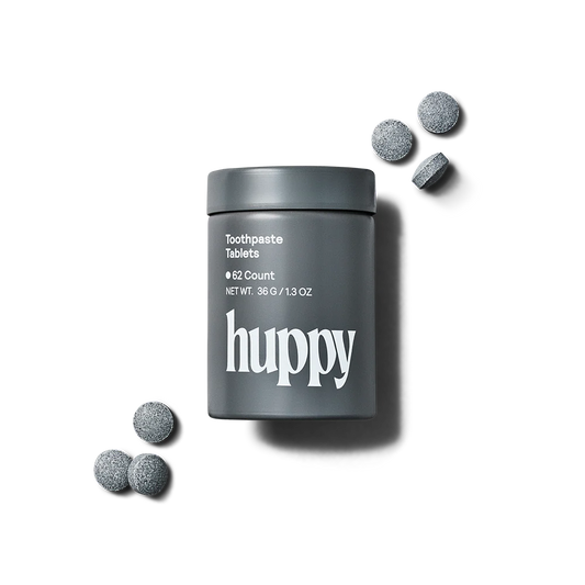Huppy Charcoal Mint Toothpaste Tablets, 62 Count