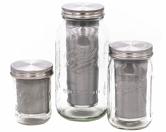 Mason Jar Lifestyle Cold Brew Coffee & Tea Filter for Wide-Mouth Half-Gallon Jar